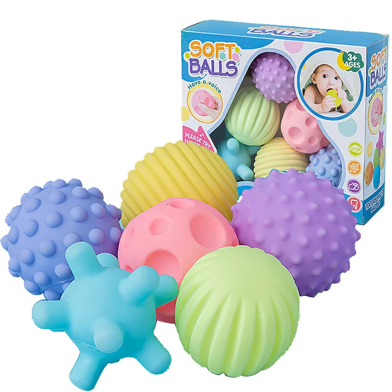 6 Pieces Multi Ball Set for Baby's Tactile Exploration